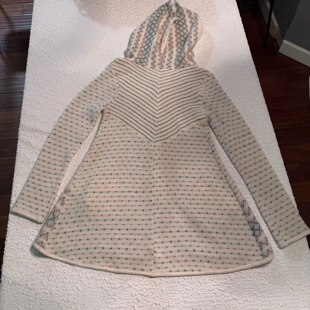 Free People Hooded Fair Isle Cardigan Boho Cottagecore, XS‎
